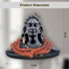 JD FRESH 3 Inch Adiyogi Statue with Rudraksh Mala/Resin Car Dashboard Idols/Lord Shiva for Pooja/Shivratri Gift/Decor/Shiv Murti/Mahadev Statues/Decorative Items for Home/Office(Black)