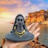 JD FRESH 3 Inch Adiyogi Statue with Rudraksh Mala/Resin Car Dashboard Idols/Lord Shiva for Pooja/Shivratri Gift/Decor/Shiv Murti/Mahadev Statues/Decorative Items for Home/Office(Black)