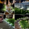 DenicMic Solar Pathway Lights Outdoor 10 Pack LED Waterproof Stainless Steel Garden Stake Lights for Path, Walkway, Driveway, Yard, Patio, Garden Decor (Cold White)