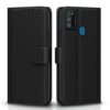Pikkme Flip Cover Leather Finish | Inside TPU with Card Pockets | Wallet Stand and Shock Proof | Complete Protection Flip Case for Samsung Galaxy M30s / M21 / M21 2021(Black)
