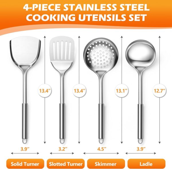1775205997_Zollyss-Stainless-Steel-Kitchen-Set-4-Piece-Cooking-Utensils-with-Ladle-Solid-Slotted-Turner-Skimmer-Heat-Resistant-Dishwasher-Safe.jpg Zollyss Stainless Steel Kitchen Set | 4-Piece Cooking Utensils with Ladle, Solid & Slotted Turner, Skimmer | Heat Resistant & Dishwasher Safe