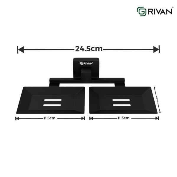 1775213276_GRIVAN-Wall-Mounted-Stainless-Steel-Black-Matt-Finish-Square-Shape-Double-Soap-Holder-for-Bathroom-Soap-StandsSoap-Tray-for-Bath-Dish-Bathroom-Accessories-and-Fittings-Rust-Free-Set-of-1.jpg GRIVAN Wall Mounted Stainless Steel Black Matt Finish Square Shape Double Soap Holder for Bathroom, Soap Stands/Soap Tray for Bath Dish Bathroom Accessories and Fittings Rust Free (Set of 1)