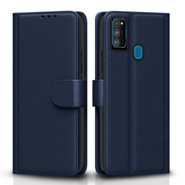 Pikkme Flip Cover for Samsung Galaxy M30s / M21 / Pikkme Flip Cover for Samsung Galaxy M30s / M21 / M21 2021 Leather Finish | Inside TPU with Card Pockets | Wallet Stand and Shock Proof | Complete Protection Flip Case(Blue)