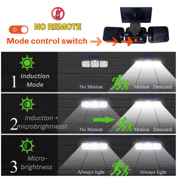 Homehop Solar Wall Lights for Outdoor Waterproof, Motion Sensor Light for Home Security for Garage Driveway, Patio, Porch, Entrance and Doorway (Cool White,No Remote) Pack of 2