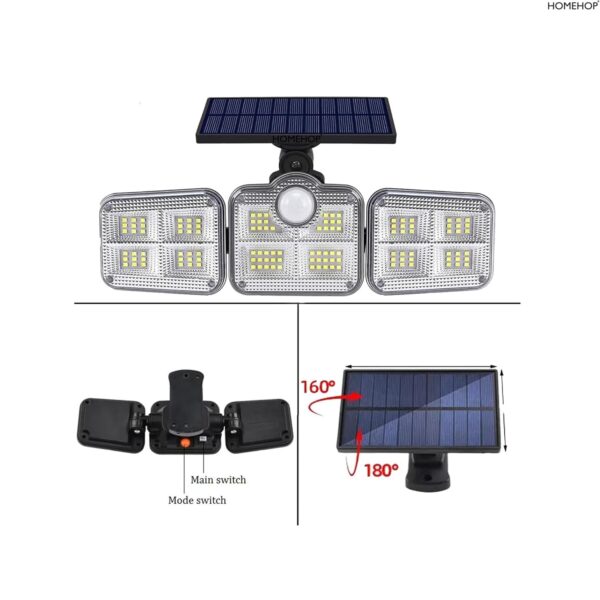 Homehop Solar Wall Lights for Outdoor Waterproof, Motion Sensor Light for Home Security for Garage Driveway, Patio, Porch, Entrance and Doorway (Cool White,No Remote) Pack of 2