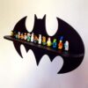 Batman Design | Decorative Floating | Wooden Wall Shelf | Decorations for Bedroom | Wall Artwork | Shelving Baby | Children Room | Kids Baby Shower Gift - Black