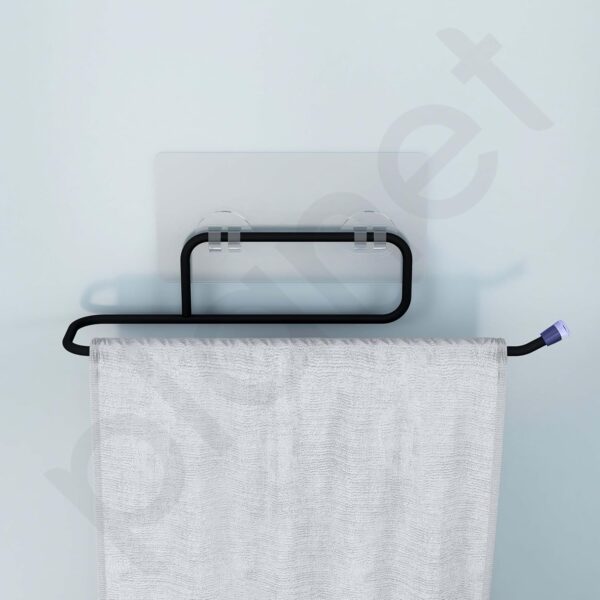 Plantex Self Adhesive Napkin Holder for wash Basin Hand Towel Holder/Towel Hanger for Bathroom Accessories – Pack of 1 (Black)