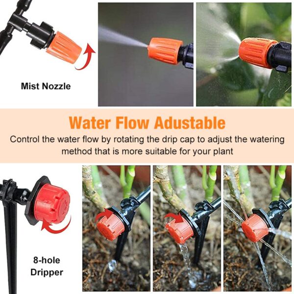 ORTIZA® Drip Irrigation Kit for Home Garden 30 Plants with 30m Adjustable Micro DIY Irrigation Kit, Heavy Duty Drip Irrigation Accessories for 30 Pot with Install Kit