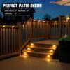 Solar Deck Lights | Solar Step Lights Outdoor Waterproof Led Solar Fence Lamp for Patio, Stairs,Garden Pathway, Step and Fences (Warm White) Pack of (18)