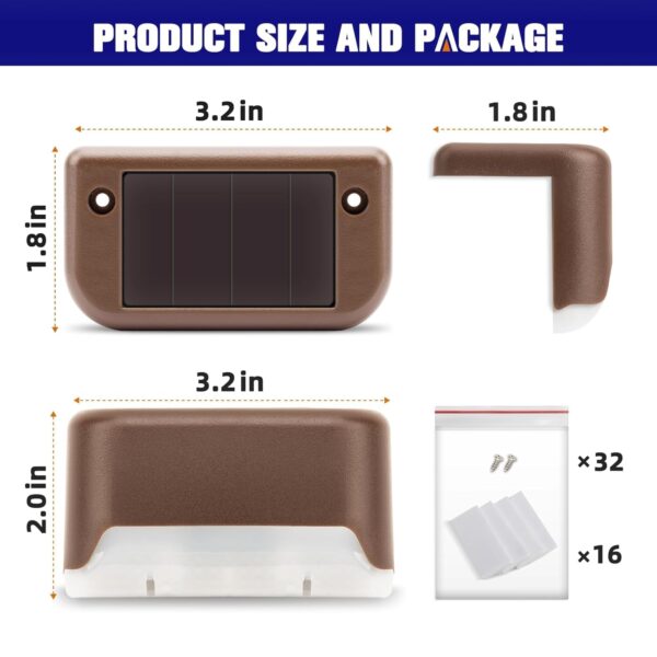 Solar Deck Lights | Solar Step Lights Outdoor Waterproof Led Solar Fence Lamp for Patio, Stairs,Garden Pathway, Step and Fences (Warm White) Pack of (18)
