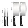 8-Piece Kitchen Knife Set with Meat & Veg Knives, Scissor, Peeler & Sharpener - Multipurpose Stainless Steel Knife Set for Home & Professional Use - Ergonomic Handles