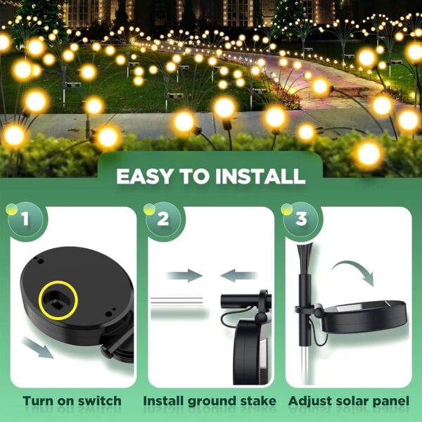 Solar Light for Outdoor Garden and Home, Waterproof Firefly Light Decor for Solar Balcony, Plant, Pot, Flower Decoration Light (2, Standard)