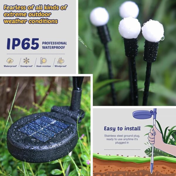 Solar Light for Outdoor Garden and Home, Waterproof Firefly Light Decor for Solar Balcony, Plant, Pot, Flower Decoration Light (2, Standard)