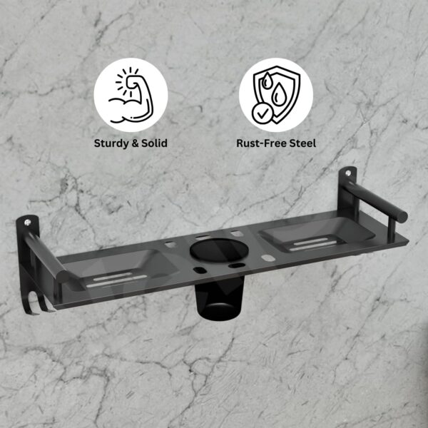 1775256941_Multipurpose-1-Layer-Bathroom-Rack-Double-Soap-Dish-Tumbler-Holder-Tooth-Brush-Holder-Bathroom-Accessories.jpg Multipurpose 1 Layer Bathroom Rack | Double Soap Dish | Tumbler Holder | Tooth Brush Holder | Bathroom Accessories