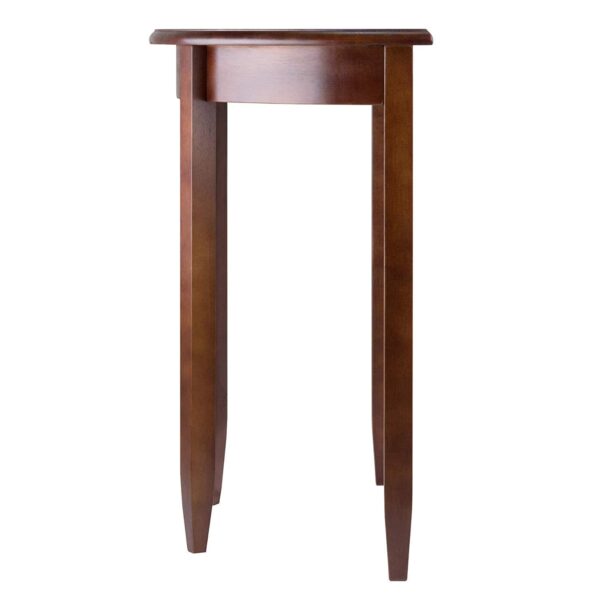 Contemporary Sheesham Wood Half Moon Bedside Table for Bedroom (Walnut Finish)