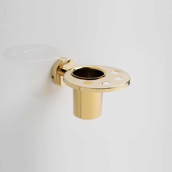 Aquarium Bath Tumbler & Cup Holder for Bathroom, Kitchen | Made with Stainless Steel 304 | PVD Rose Gold Finish | Ideal Bathroom Accessories for Home | Ruby (Gold)