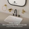 Aquarium Bath Tumbler & Cup Holder for Bathroom, Kitchen | Made with Stainless Steel 304 | PVD Rose Gold Finish | Ideal Bathroom Accessories for Home | Ruby (Gold)