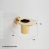 Aquarium Bath Tumbler & Cup Holder for Bathroom, Kitchen | Made with Stainless Steel 304 | PVD Rose Gold Finish | Ideal Bathroom Accessories for Home | Ruby (Gold)
