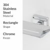 Aquarium Bath Soap Dish/Holder/Tray for Bathroom, Kitchen | Made with Stainless Steel 304 | PVD Rose Gold Finish | Ideal Bathroom Accessories for Bathroom | Astro (Chrome)