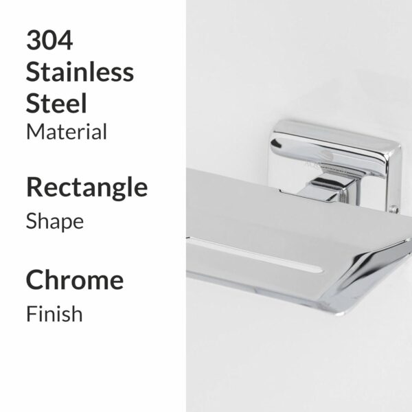 Aquarium Bath Soap Dish/Holder/Tray for Bathroom, Kitchen | Made with Stainless Steel 304 | PVD Rose Gold Finish | Ideal Bathroom Accessories for Bathroom | Astro (Chrome)