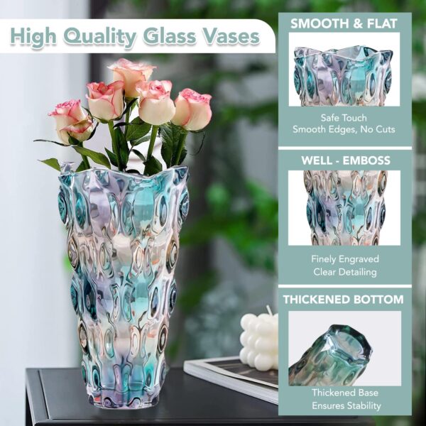 Nostrae by Ekhasa 100% Crystal Glass Vase Flower Pot for Home Decoration | Center Table Decorative Items | Thickened Transparent Glass Vase for Flowers. Bookshelf, Dinner Table & Premium Gift