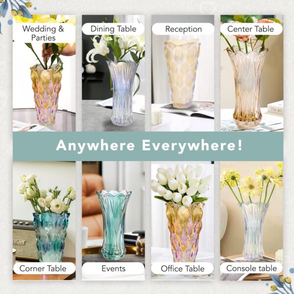 Nostrae by Ekhasa 100% Crystal Glass Vase Flower Pot for Home Decoration | Center Table Decorative Items | Thickened Transparent Glass Vase for Flowers. Bookshelf, Dinner Table & Premium Gift