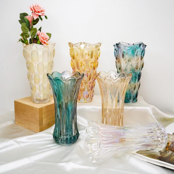 Nostrae by Ekhasa 100% Crystal Glass Vase Flower Pot for Home Decoration | Center Table Decorative Items | Thickened Transparent Glass Vase for Flowers. Bookshelf, Dinner Table & Premium Gift