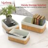 Lifelong Bathroom Organiser | 3 - Bamboo Makeup Basket, Countertop, Perfume Shelf & Water-Resistant Tray for Toiletries | Elegant & Functional Storage Solution for Counter & Table Accessories
