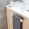 OrganizeMee (Self Adhesive) Napkin & Towel Holder for Hand Basin Towels, Washbasin Bathroom Hanger, Kitchen Sink Napkin Holder Accessories Rack Stand Without Drilling Cloth Hangers (White)