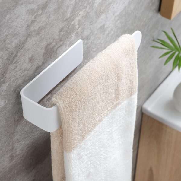 OrganizeMee (Self Adhesive) Napkin & Towel Holder for Hand Basin Towels, Washbasin Bathroom Hanger, Kitchen Sink Napkin Holder Accessories Rack Stand Without Drilling Cloth Hangers (White)