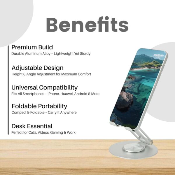 1775286545_PLIXIO-Smartphone-Stand-Mobile-Stand-Tabletop-Lightweight-Aluminum-Foldable-Adjustable-Height-Smartphone-Stand-Aluminum-Alloy-Stepless-360°-Rotation-Adjustment-Foldable.jpg PLIXIO Smartphone Stand, Mobile Stand, Tabletop, Lightweight, Aluminum, Foldable, Adjustable Height, Smartphone Stand, Aluminum Alloy, Stepless 360° Rotation Adjustment, Foldable