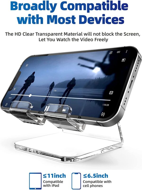 1775290194_Crystal-Clear-Acrylic-Mobile-Stand-for-Desk-Transparent-Phone-Holder-for-Office-Home-Study-Bedside-Durable-Universal-Cell-Phone-Stand-Compatible-with-All-Smartphones.jpg Crystal Clear Acrylic Mobile Stand for Desk | Transparent Phone Holder for Office, Home, Study & Bedside | Durable Universal Cell Phone Stand Compatible with All Smartphones