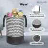 1775293141_PrettyKrafts-45L-Non-Woven-Wave-Printed-Round-Foldable-Large-Laundry-BagBasket-With-Handle-Freestanding-Cloth-Storage-Organizer-for-Bedroom-Bathroom-36x36x45cm-Black-White-Set-of-1.jpg PrettyKrafts 45L Non Woven Wave Printed Round Foldable Large Laundry Bag/Basket With Handle, Freestanding Cloth Storage Organizer for Bedroom, Bathroom (36x36x45cm, Black & White, Set of 1)