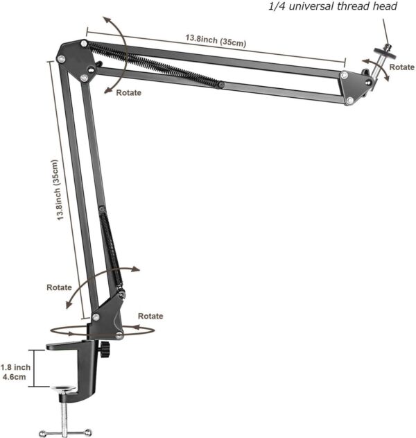 1775294186_MountPro-K10-Overhead-Video-Stand-for-Phone-with-Adjustable-Lazy-Arm-360°-Rotating-Metal-Desk-Clamp-Stand-for-Video-Recording-Streaming-Cooking-Craft-Art-Desk-Content-Creation-Black.jpg MountPro K10 Overhead Video Stand for Phone with Adjustable Lazy Arm, 360° Rotating Metal Desk Clamp Stand for Video Recording, Streaming, Cooking, Craft, Art, Desk & Content Creation (Black)