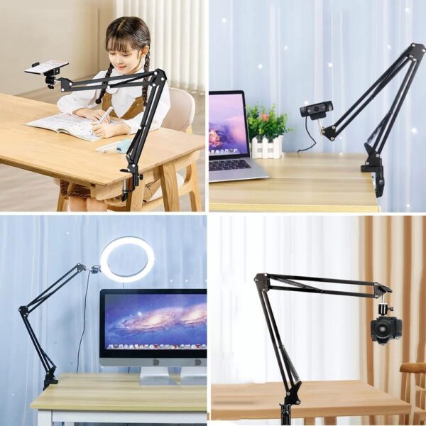 1775294187_MountPro-K10-Overhead-Video-Stand-for-Phone-with-Adjustable-Lazy-Arm-360°-Rotating-Metal-Desk-Clamp-Stand-for-Video-Recording-Streaming-Cooking-Craft-Art-Desk-Content-Creation-Black.jpg MountPro K10 Overhead Video Stand for Phone with Adjustable Lazy Arm, 360° Rotating Metal Desk Clamp Stand for Video Recording, Streaming, Cooking, Craft, Art, Desk & Content Creation (Black)