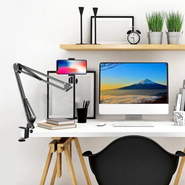 1775294188_MountPro-K10-Overhead-Video-Stand-for-Phone-with-Adjustable-Lazy-Arm-360°-Rotating-Metal-Desk-Clamp-Stand-for-Video-Recording-Streaming-Cooking-Craft-Art-Desk-Content-Creation-Black.jpg MountPro K10 Overhead Video Stand for Phone with Adjustable Lazy Arm, 360° Rotating Metal Desk Clamp Stand for Video Recording, Streaming, Cooking, Craft, Art, Desk & Content Creation (Black)