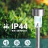 Solar Outdoor Pathway light Walkway Lights Outdoor,Garden LED Lights Waterproof, Stainless Steel LED Landscape Lighting Outdoor Solar Lights for Outside Landscape/Patio/Lawn/Yard (Cold White) (16)