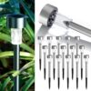 Solar Outdoor Pathway light Walkway Lights Outdoor,Garden LED Lights Waterproof, Stainless Steel LED Landscape Lighting Outdoor Solar Lights for Outside Landscape/Patio/Lawn/Yard (Cold White) (16)