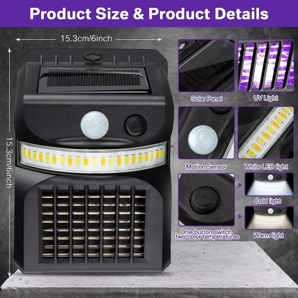 Solar Lights Outdoor, Waterproof Solar Powered Deck Step Lights for Patio Garden Backyard Garage Driveway Pathway Outside Wall Lighting