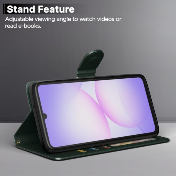 1775317405_Pikkme-Flip-Cover-for-Samsung-Galaxy-F70e-5G-M07-F07-A07-A07-5G-Leather-Finish-Card-Slots-Wallet-Stand-Shockproof-Protection-Flip-Case-Green.jpg Pikkme Flip Cover for Samsung Galaxy F70e 5G | M07 | F07 | A07 | A07 5G | Leather Finish | Card Slots | Wallet Stand | Shockproof Protection Flip Case (Green)