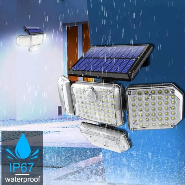 MIXEN Solar LED lamp with Motion Sensor and Remote Control, LED Solar Wall Light High Lumens Indoor Outdoor Garden Waterproof Wall Lamp Courtyard Staircase Solar Led Garden Light