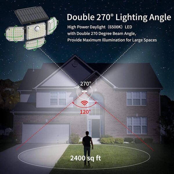 MIXEN Solar LED lamp with Motion Sensor and Remote Control, LED Solar Wall Light High Lumens Indoor Outdoor Garden Waterproof Wall Lamp Courtyard Staircase Solar Led Garden Light