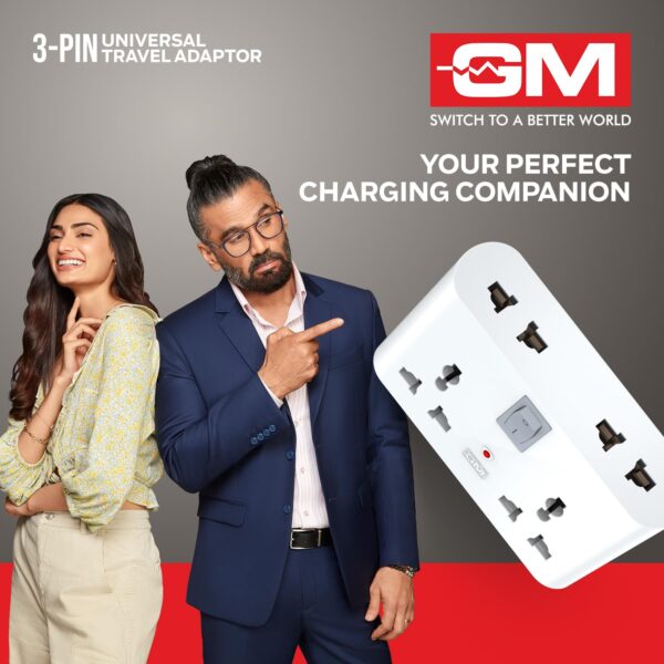1775321113_GM-3019-3-Pin-Universal-Multi-Plug-Travel-Adaptor-with-6-AMP-for-Home-Applications-Computers-Laptops.jpg GM 3019 3 Pin Universal Multi Plug Travel Adaptor with 6 AMP for Home Applications, Computers, Laptops
