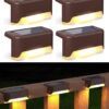 Solar Light Outdoor Garden Waterproof Stair Deck Pool Patio Fence Solar Light Outdoor Garden Waterproof Stair Deck Pool Patio Fence Gate Yard Floor Step Railing Window Balcony Sunlight Pathway (12, Standard)