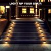 Outdoor Solar Deck Lights, Floor Step Lights, and Waterproof LED Lights for Patios, Yards, Porches, Balconies, Fence and Garden Stairs LED (Black, Pack-16)