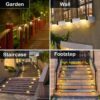 Outdoor Solar Deck Lights, Floor Step Lights, and Waterproof LED Lights for Patios, Yards, Porches, Balconies, Fence and Garden Stairs LED (Black, Pack-16)