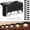 Outdoor Solar Light Waterproof Balcony,Fence,Gate,Yard,Railing,Window Decor Light Garden lamp Home Stair Step Lights Balcony Led Solar Powered Lights, Warm Yelow (4)