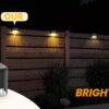 Outdoor Solar Light Waterproof Balcony,Fence,Gate,Yard,Railing,Window Decor Light Garden lamp Home Stair Step Lights Balcony Led Solar Powered Lights, Warm Yelow (4)