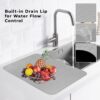PANCA Silicone Dish Drying Mat for Kitchen | Large Utensil Drying Organizer Mat with Built-in Drain Lip | Anti-Slip, Heat Resistant Countertop Protector for Sink (Big Size)