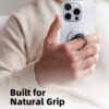 3 in 1 Magnetic Finger Ring Holder with Double-Sided Magnet, Phone Grip Stand, Fidget Toy Design, 360° Rotation, Magnetic Phone Stand Compatible with iPhone 17/16/15/14/13/12 (White)